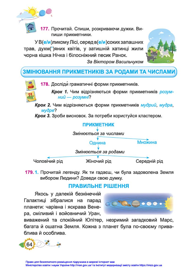 Сторінка 64 - Підручник Українська мова та читання 4 клас Кравцова 2021 - Частина 1