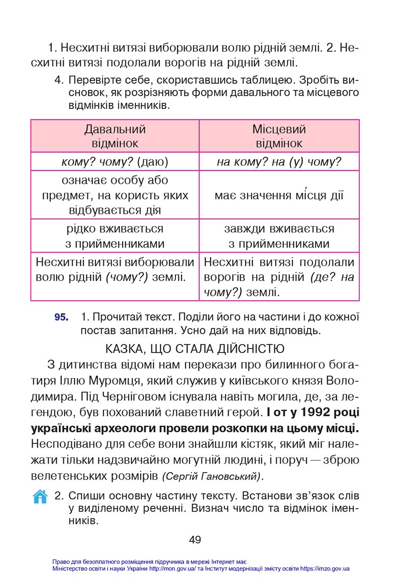 Сторінка 49 - Підручник Українська мова 4 клас Варзацька 2021 - Частина 1 - скачати