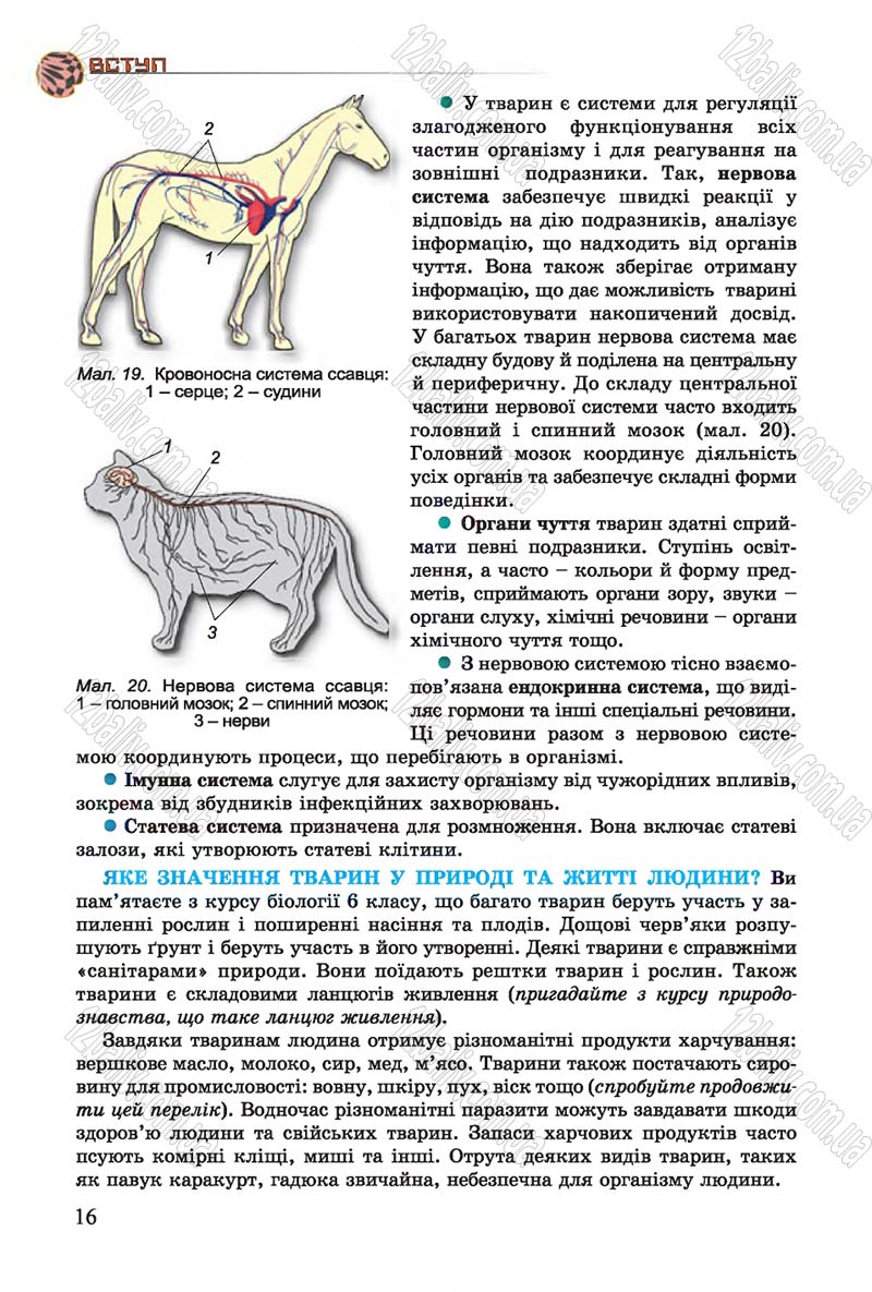 Сторінка 16 - Підручник Біологія 7 клас Остапченко 2015 - скачати онлайн