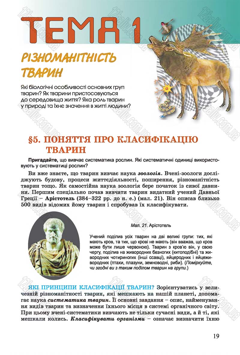 Сторінка 19 - Підручник Біологія 7 клас Остапченко 2015 - скачати онлайн