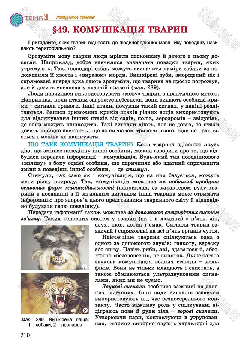 Сторінка 210 - Підручник Біологія 7 клас Остапченко 2015 - скачати онлайн