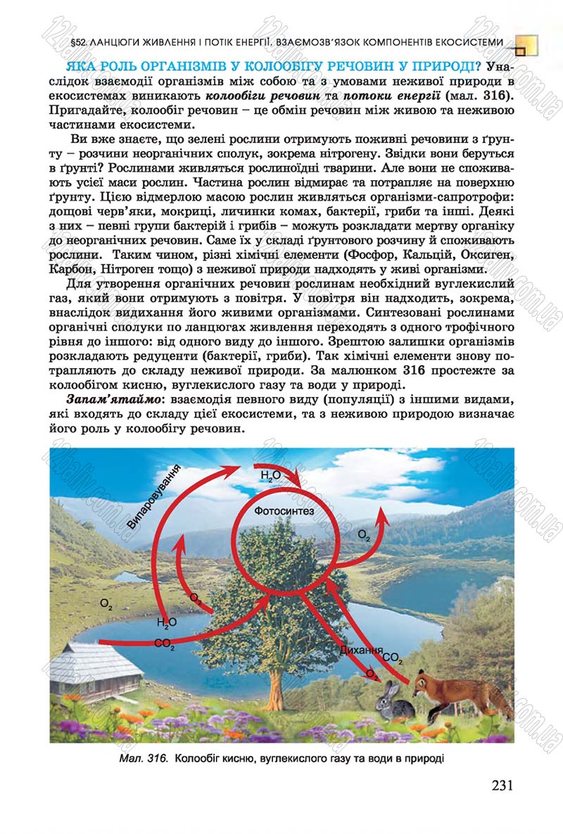 Сторінка 231 - Підручник Біологія 7 клас Остапченко 2015 - скачати онлайн