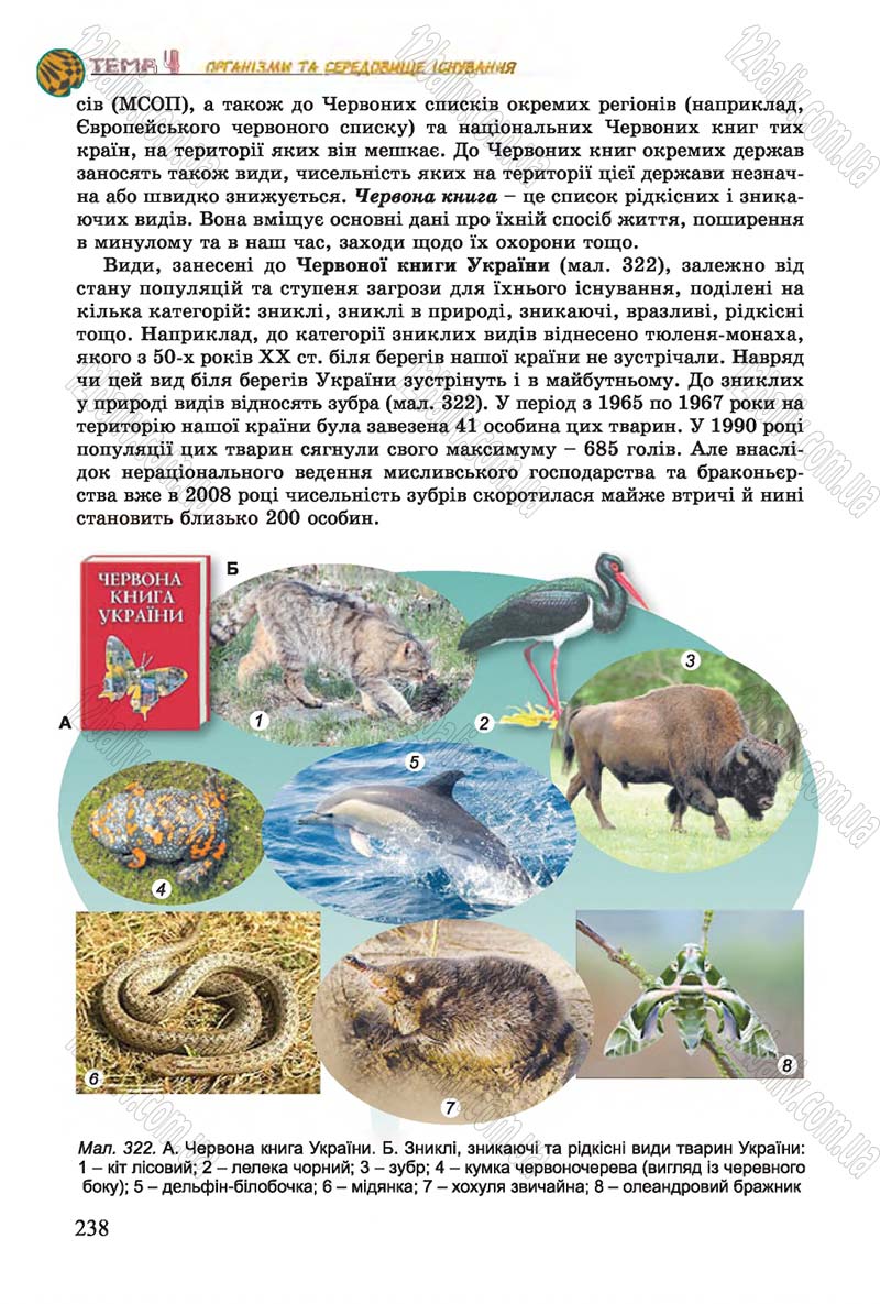 Сторінка 238 - Підручник Біологія 7 клас Остапченко 2015 - скачати онлайн