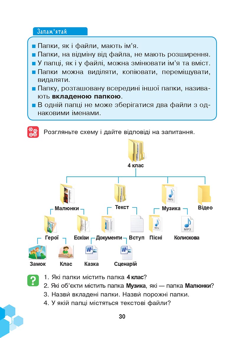 Сторінка 30 - Підручник Інформатика 4 клас Л. В. Лисобей, О. І. Чучук 2021