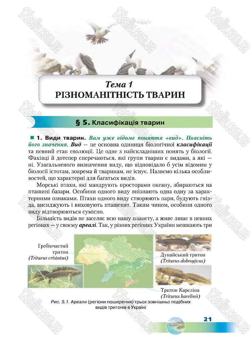 Сторінка 21 - Підручник Біологія 7 клас Д. А. Шабанов,  М. О. Кравченко 2015