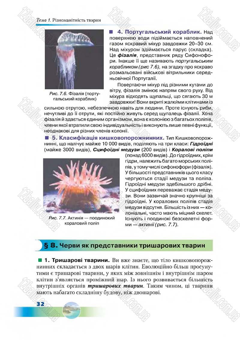 Сторінка 32 - Підручник Біологія 7 клас Д. А. Шабанов,  М. О. Кравченко 2015