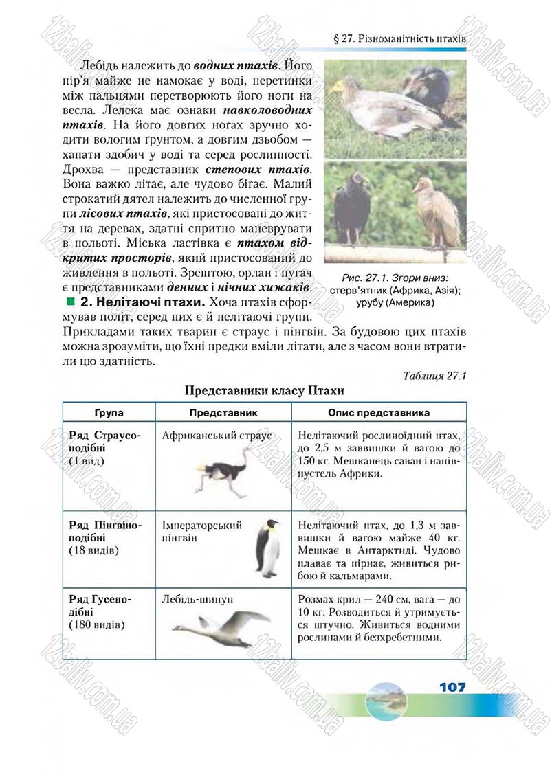 Сторінка 107 - Підручник Біологія 7 клас Д. А. Шабанов,  М. О. Кравченко 2015