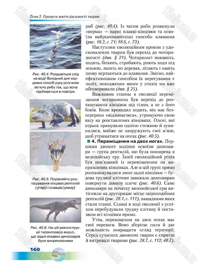 Сторінка 160 - Підручник Біологія 7 клас Д. А. Шабанов,  М. О. Кравченко 2015