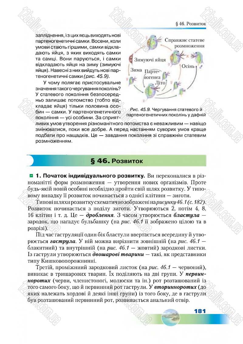 Сторінка 181 - Підручник Біологія 7 клас Д. А. Шабанов,  М. О. Кравченко 2015