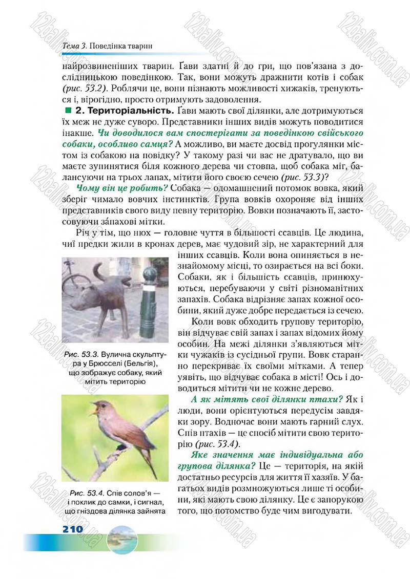 Сторінка 210 - Підручник Біологія 7 клас Д. А. Шабанов,  М. О. Кравченко 2015