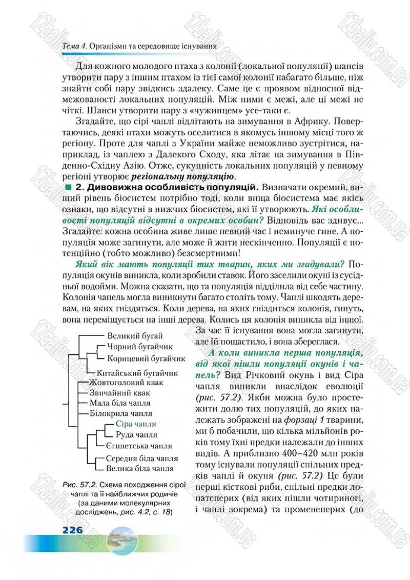 Сторінка 226 - Підручник Біологія 7 клас Д. А. Шабанов,  М. О. Кравченко 2015