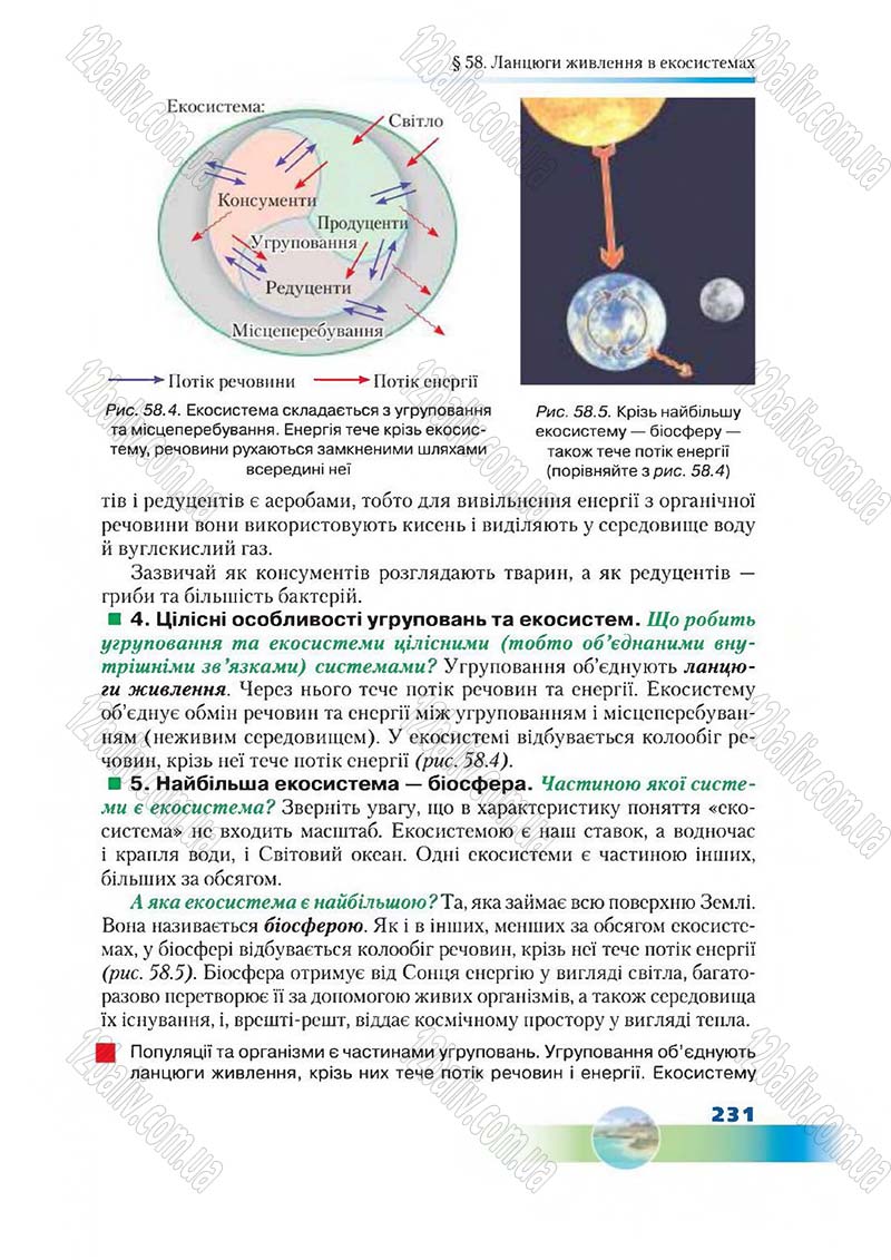 Сторінка 231 - Підручник Біологія 7 клас Д. А. Шабанов,  М. О. Кравченко 2015