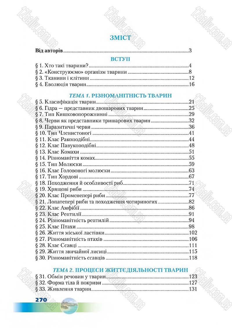 Сторінка 270 - Підручник Біологія 7 клас Д. А. Шабанов,  М. О. Кравченко 2015