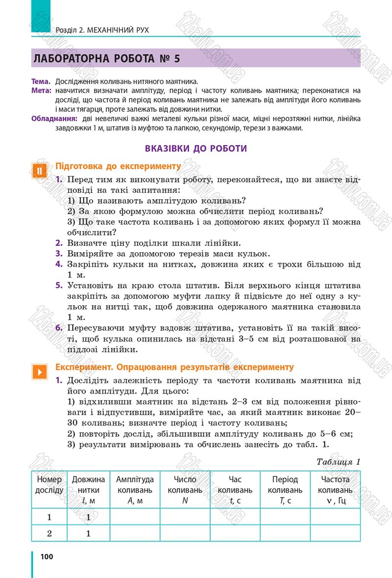 Сторінка 100 - Підручник Фізика 7 клас Бар'яхтяр 2015
