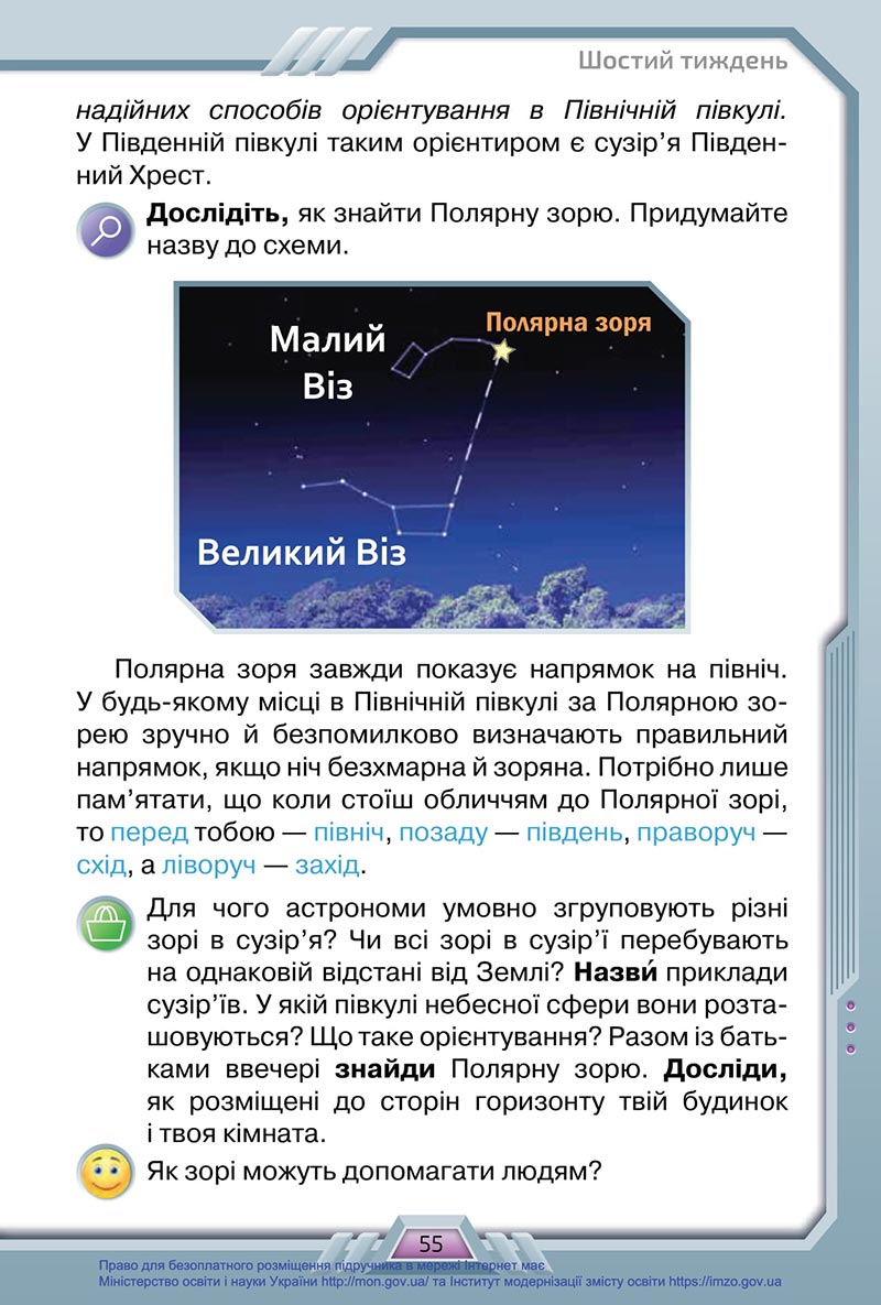 Сторінка 55 - Підручник Я досліджую світ 4 клас Грущинська 2021 - Частина 1 - скачати, дивитись онлайн