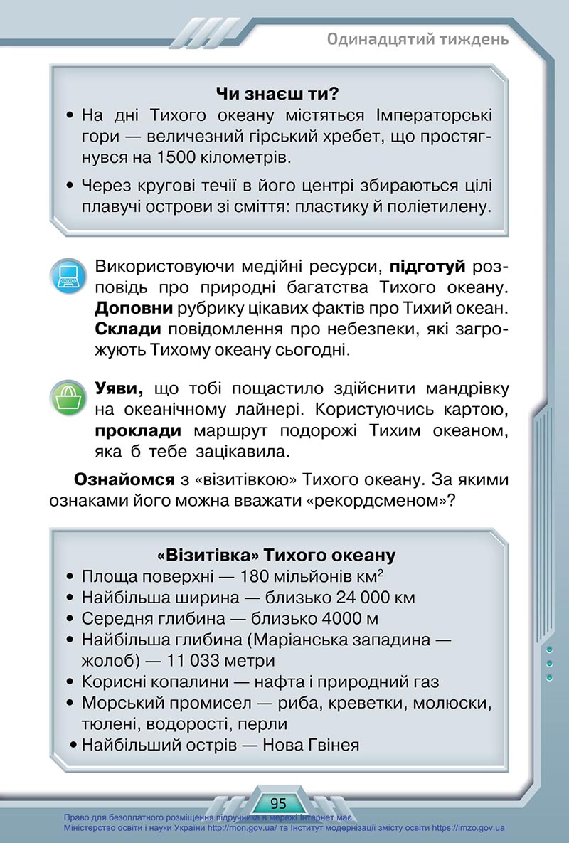 Сторінка 95 - Підручник Я досліджую світ 4 клас Грущинська 2021 - Частина 1 - скачати, дивитись онлайн