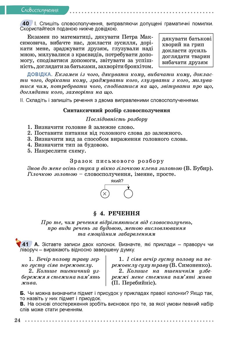 Сторінка 24 - Підручник Українська мова 8 клас Заболотний 2021 - скачати онлайн