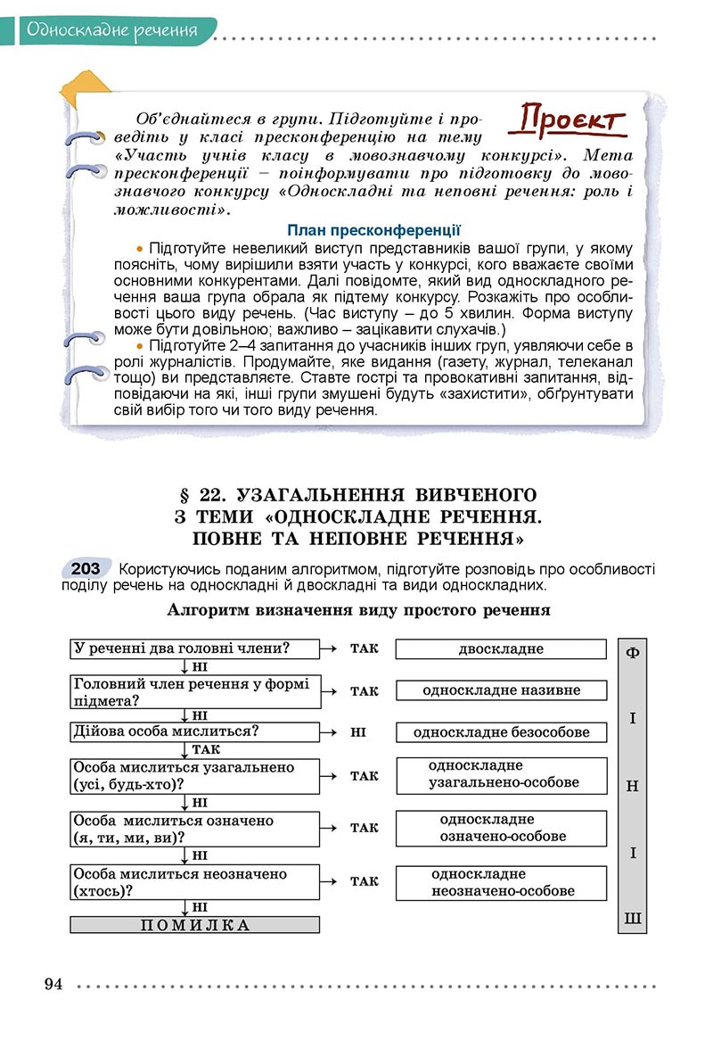 Сторінка 94 - Підручник Українська мова 8 клас Заболотний 2021 - скачати онлайн