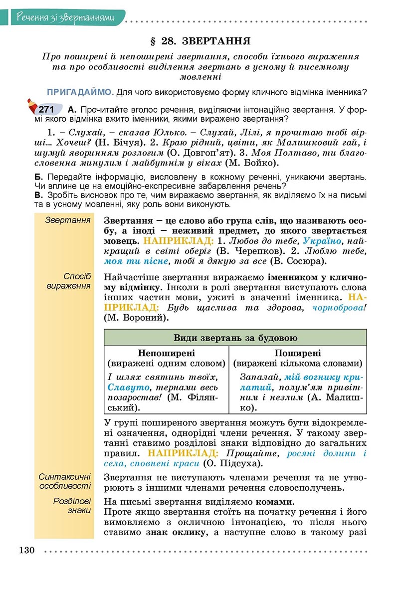 Сторінка 130 - Підручник Українська мова 8 клас Заболотний 2021 - скачати онлайн