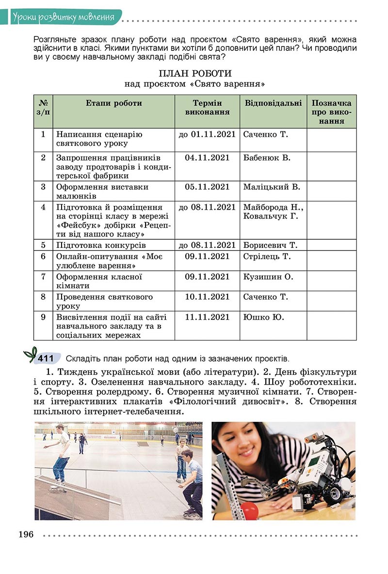 Сторінка 196 - Підручник Українська мова 8 клас Заболотний 2021 - скачати онлайн