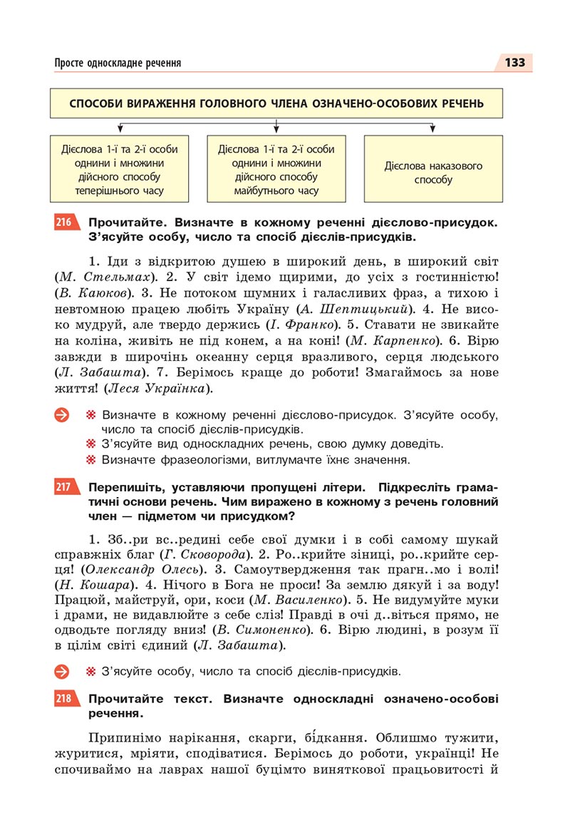 Сторінка 133 - Підручник Українська мова 8 клас Глазова 2021 - скачати онлайн