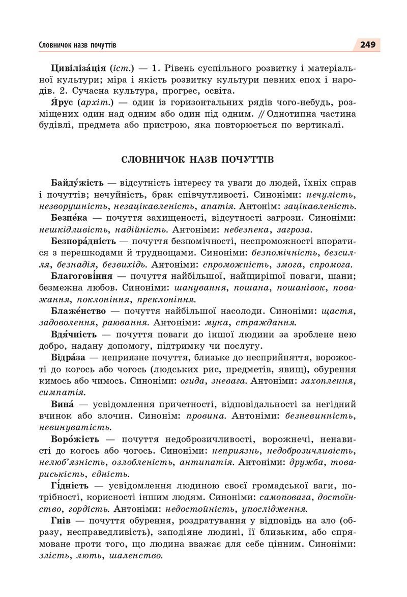 Сторінка 249 - Підручник Українська мова 8 клас Глазова 2021 - скачати онлайн