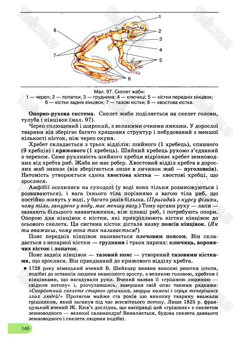 Сторінка 148 - Підручник Біологія 8 клас С.В. Межжерін, Я.О. Межжеріна 2008