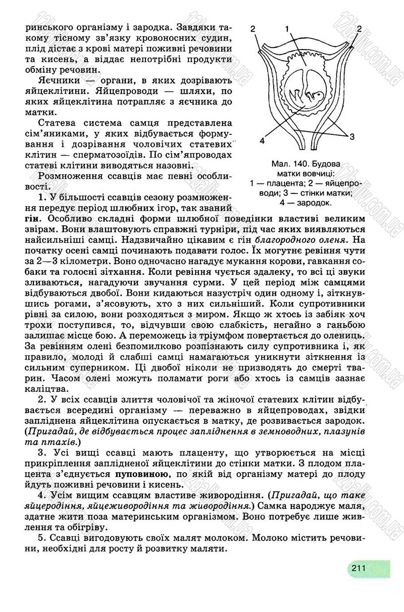 Сторінка 211 - Підручник Біологія 8 клас С.В. Межжерін, Я.О. Межжеріна 2008