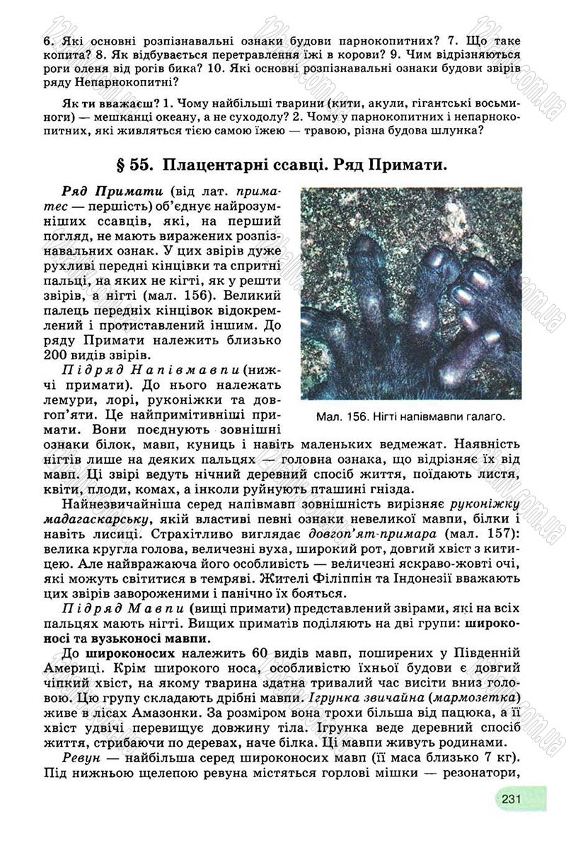 Сторінка 231 - Підручник Біологія 8 клас С.В. Межжерін, Я.О. Межжеріна 2008