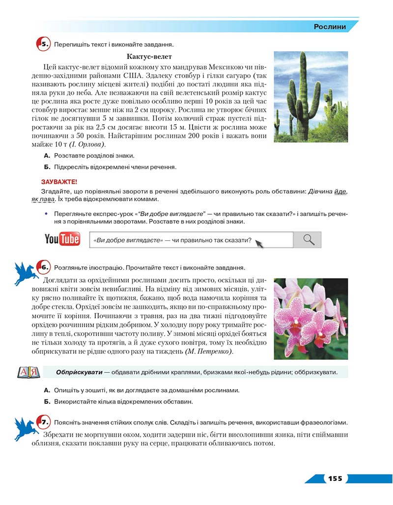 Сторінка 155 - Підручник Українська мова 8 клас Авраменко 2021 - скачати онлайн