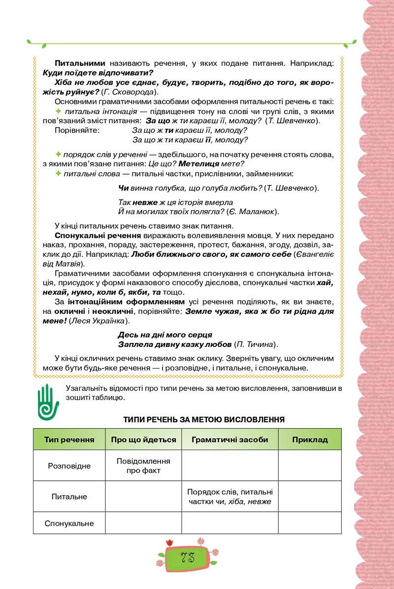 Сторінка 73 - Підручник Українська мова 8 клас О. М. Данилевська 2021 - скачати онлайн