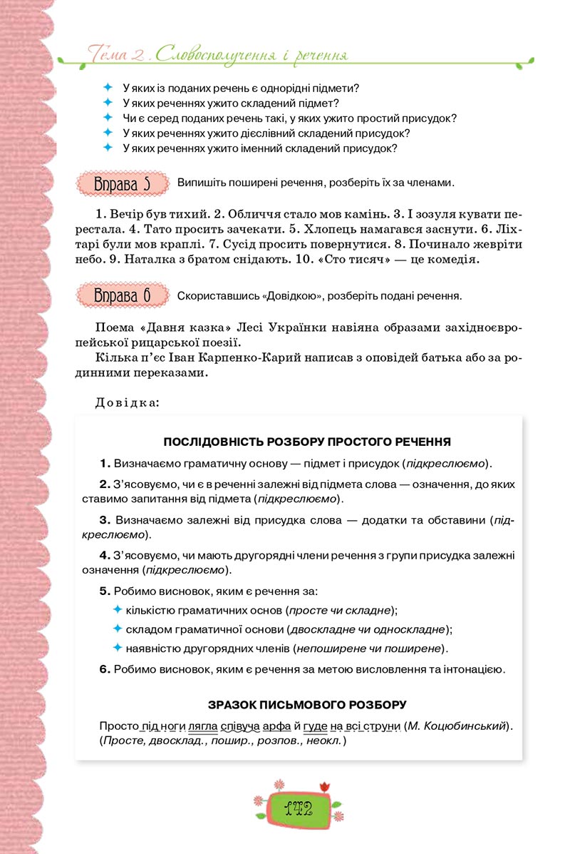 Сторінка 142 - Підручник Українська мова 8 клас О. М. Данилевська 2021 - скачати онлайн