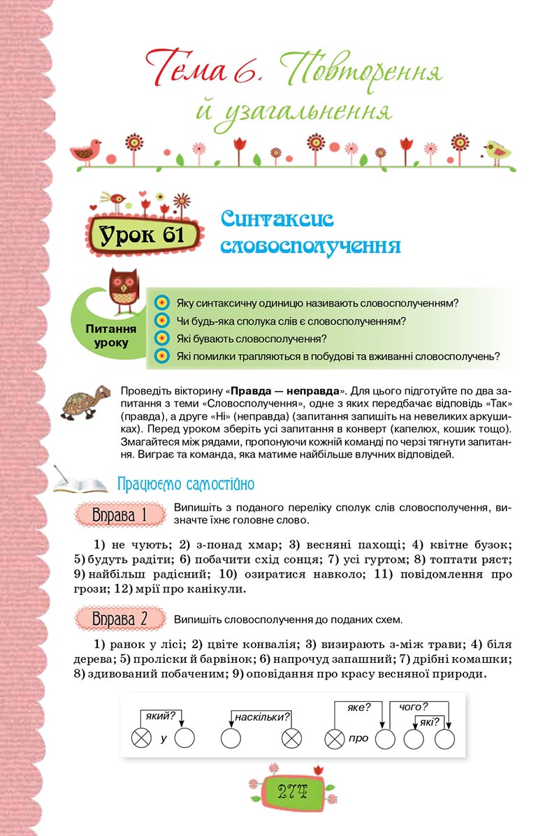 Сторінка 274 - Підручник Українська мова 8 клас О. М. Данилевська 2021 - скачати онлайн