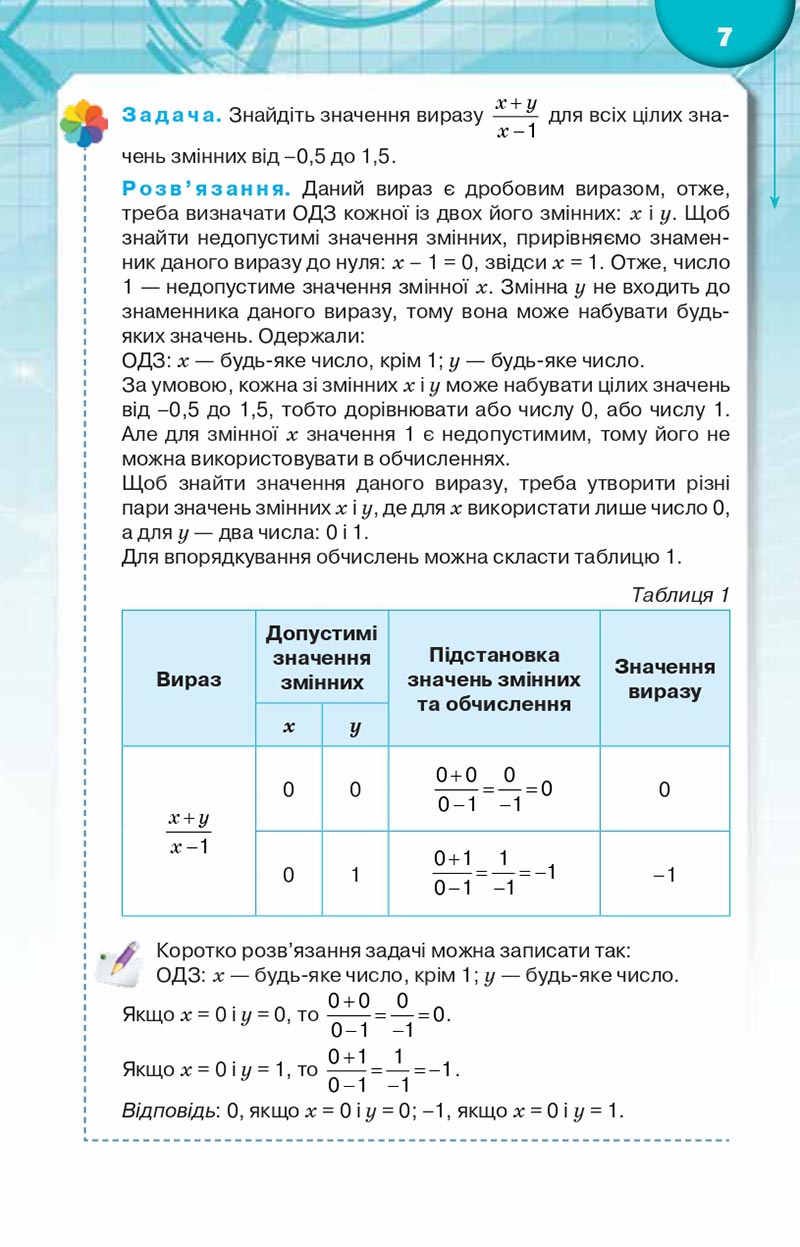 Сторінка 7 - Підручник Алгебра 8 клас Н.А. Тарасенкова, І.М. Богатирьова, О.М. Коломієць, З.О. Сердюк 2021 - скачати онлайн