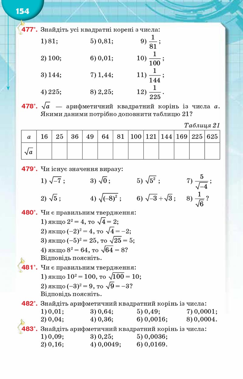 Сторінка 154 - Підручник Алгебра 8 клас Н.А. Тарасенкова, І.М. Богатирьова, О.М. Коломієць, З.О. Сердюк 2021 - скачати онлайн