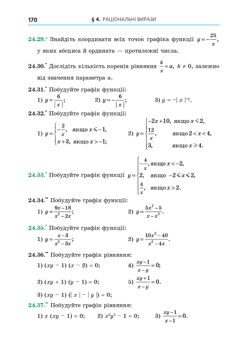 Сторінка 170 - Підручник Алгебра 8 клас Мерзляк 2021 - Поглиблений рівень вивчення
