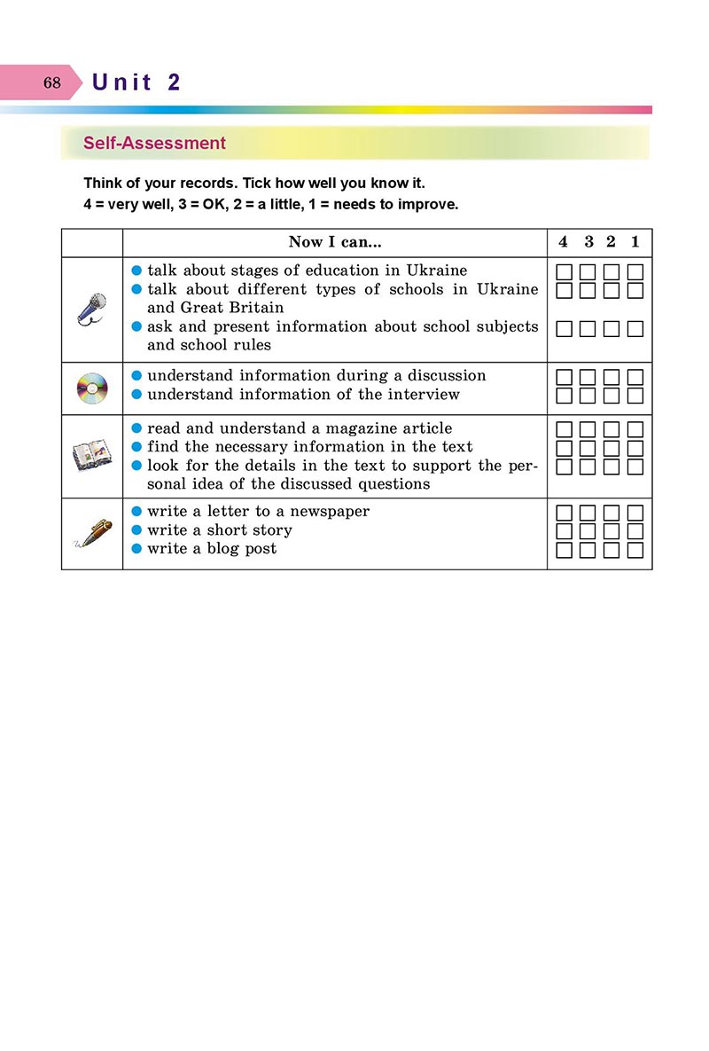 Сторінка 68 - Підручник Англійська мова 8 клас А.М. Несвіт 2021 - скачати онлайн