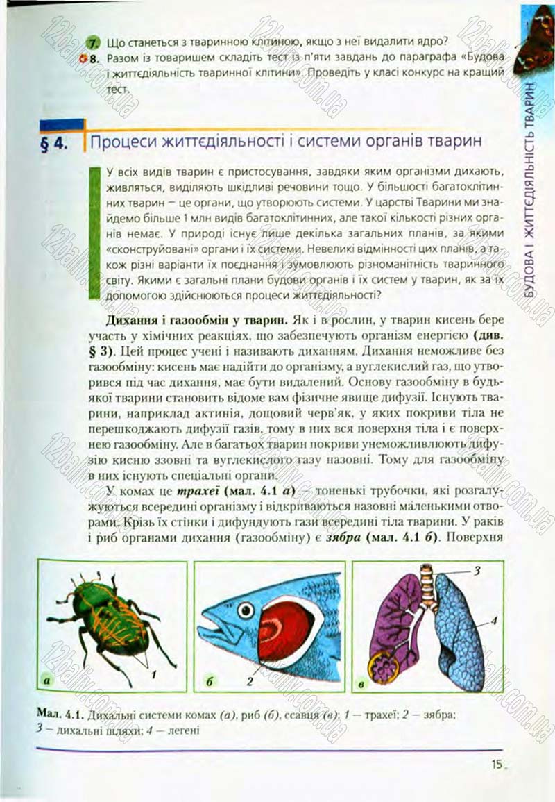 Сторінка 15 - Підручник Біологія 8 клас Т.І. Базанова, Ю.В. Павіченко, О.Г. Шатровський 2008