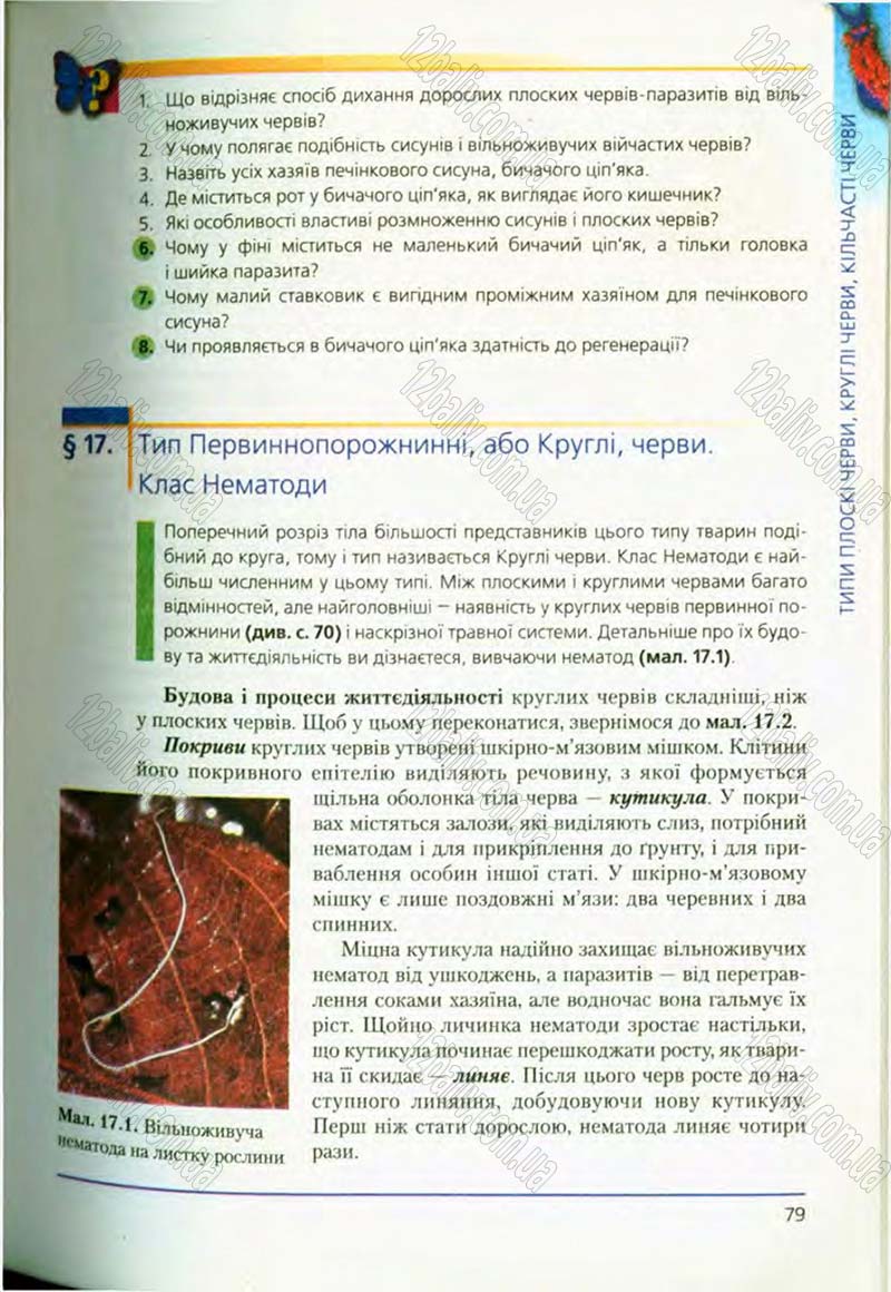 Сторінка 79 - Підручник Біологія 8 клас Т.І. Базанова, Ю.В. Павіченко, О.Г. Шатровський 2008