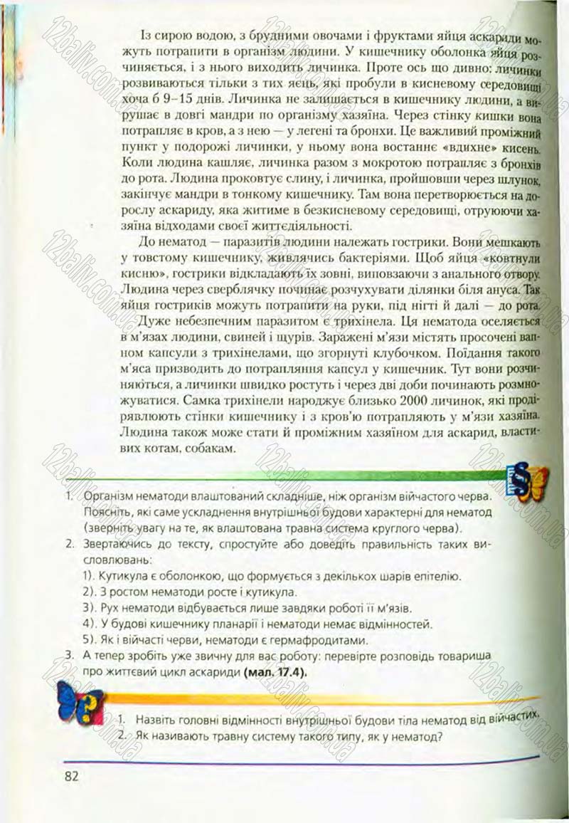 Сторінка 82 - Підручник Біологія 8 клас Т.І. Базанова, Ю.В. Павіченко, О.Г. Шатровський 2008
