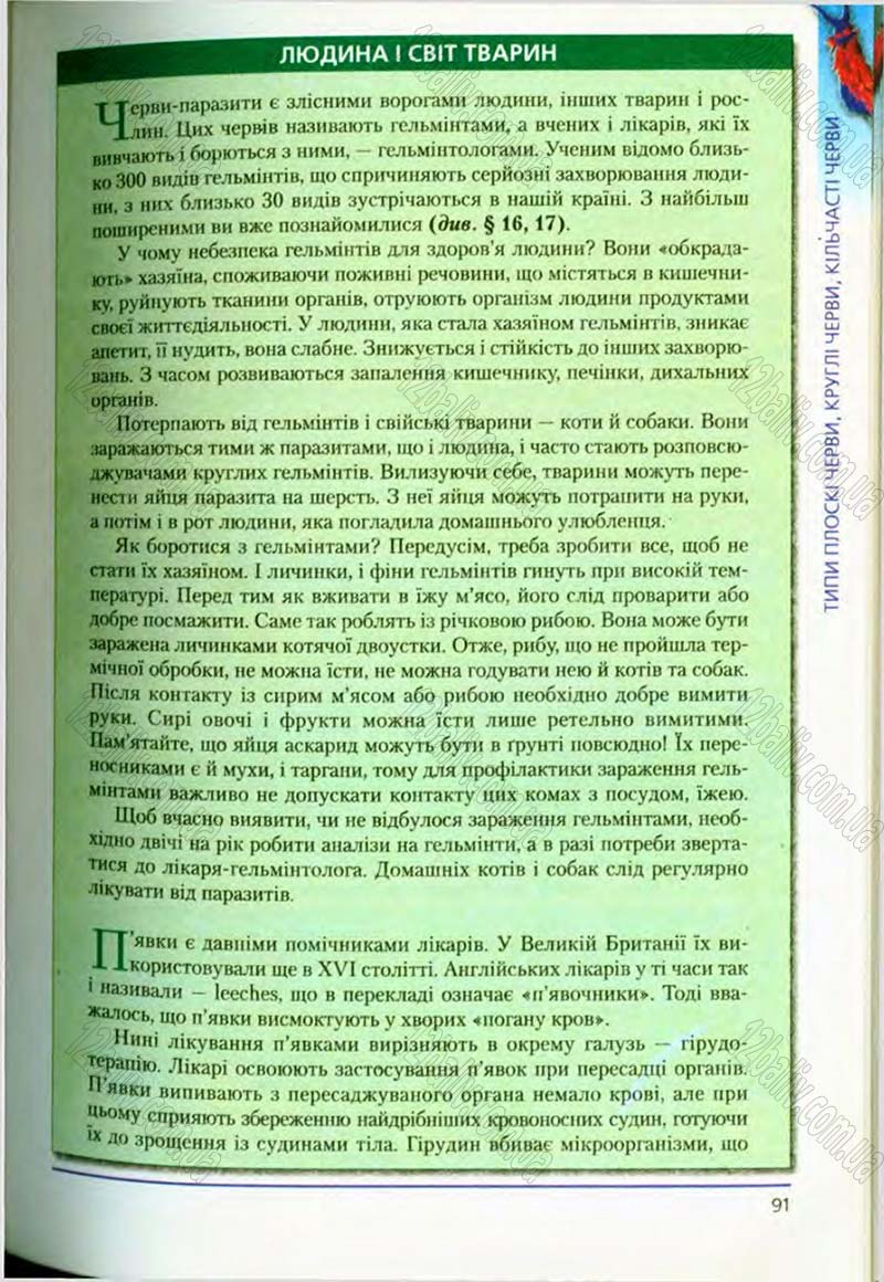 Сторінка 91 - Підручник Біологія 8 клас Т.І. Базанова, Ю.В. Павіченко, О.Г. Шатровський 2008
