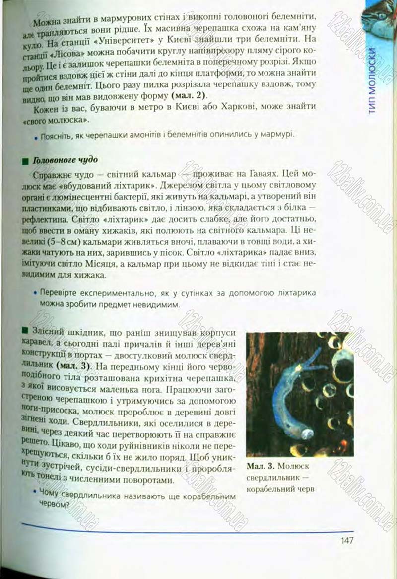 Сторінка 147 - Підручник Біологія 8 клас Т.І. Базанова, Ю.В. Павіченко, О.Г. Шатровський 2008