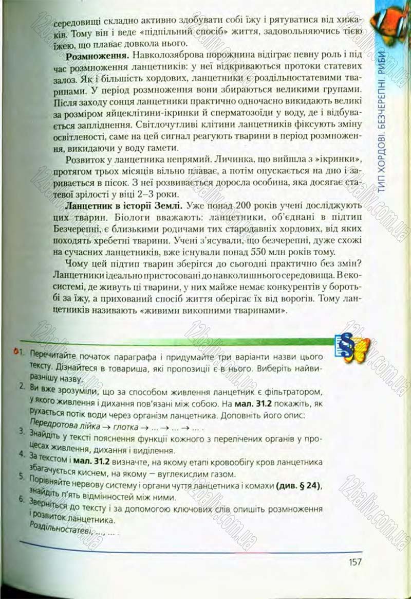 Сторінка 157 - Підручник Біологія 8 клас Т.І. Базанова, Ю.В. Павіченко, О.Г. Шатровський 2008