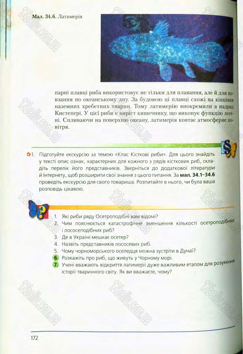 Сторінка 172 - Підручник Біологія 8 клас Т.І. Базанова, Ю.В. Павіченко, О.Г. Шатровський 2008