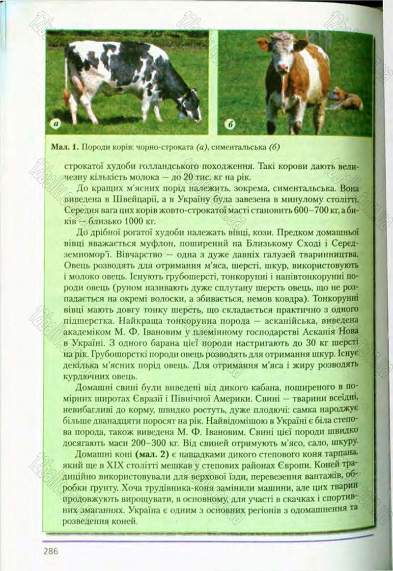 Сторінка 286 - Підручник Біологія 8 клас Т.І. Базанова, Ю.В. Павіченко, О.Г. Шатровський 2008