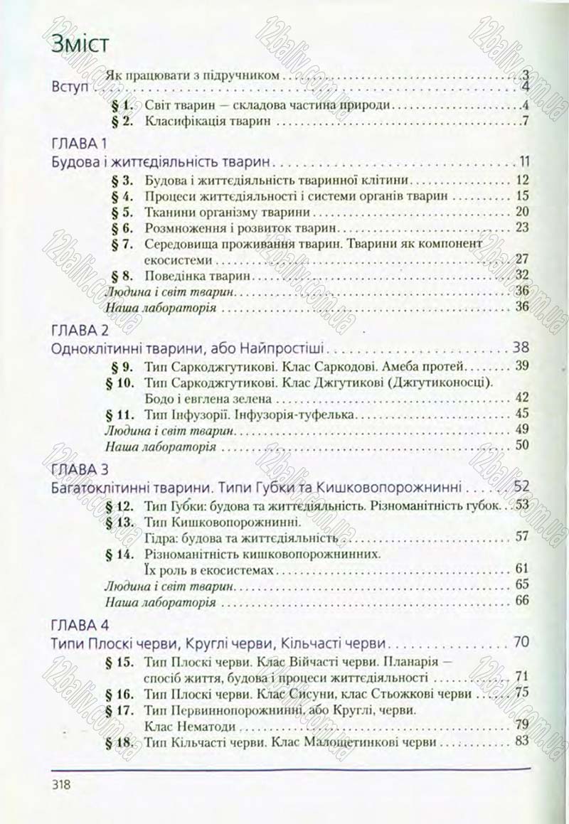 Сторінка 318 - Підручник Біологія 8 клас Т.І. Базанова, Ю.В. Павіченко, О.Г. Шатровський 2008