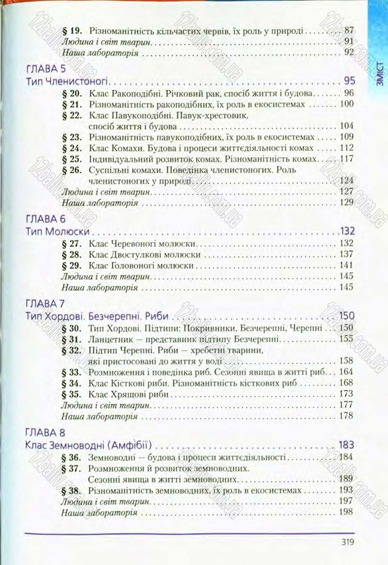 Сторінка 319 - Підручник Біологія 8 клас Т.І. Базанова, Ю.В. Павіченко, О.Г. Шатровський 2008