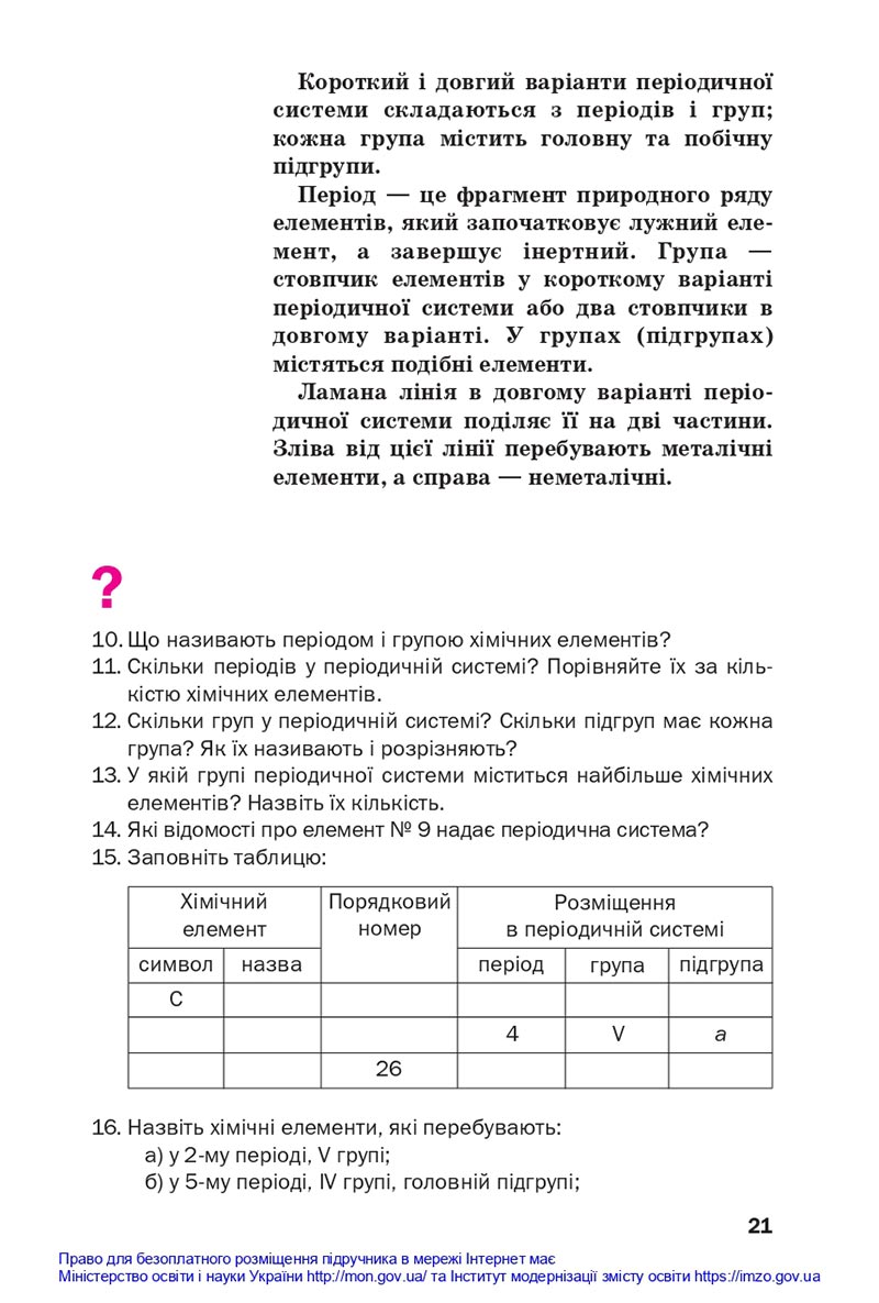 Сторінка 21 - Підручники Хімія 8 клас Попель Крикля 2021 - скачати онлайн