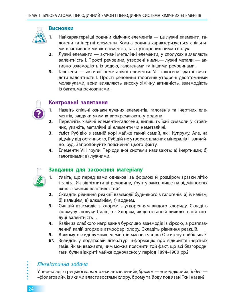 Сторінка 24 - Підручник Хімія 8 клас О.В. Григорович 2021 - скачати онлайн