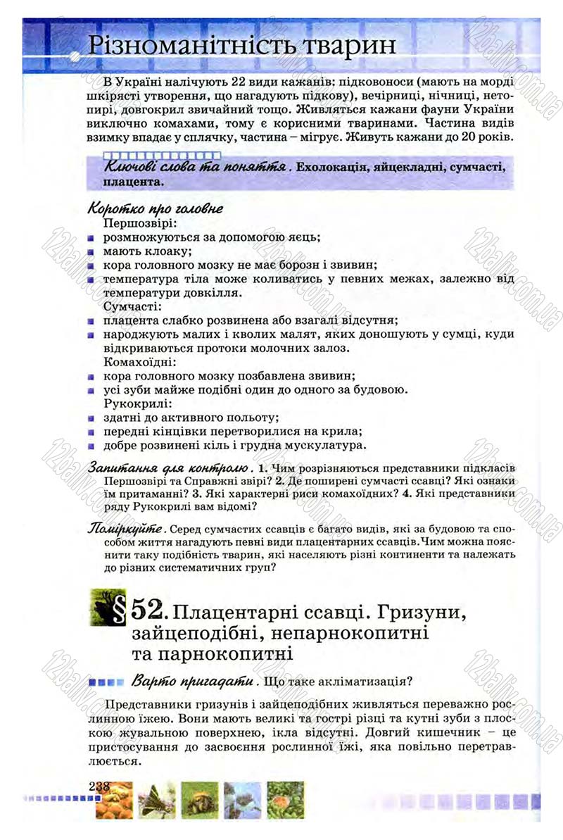 Сторінка 238 - Підручник Біологія 8 клас В.В. Серебряков, П.Г. Балан 2008